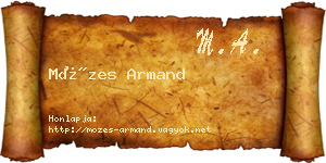 Mózes Armand névjegykártya