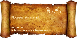 Mózes Armand névjegykártya